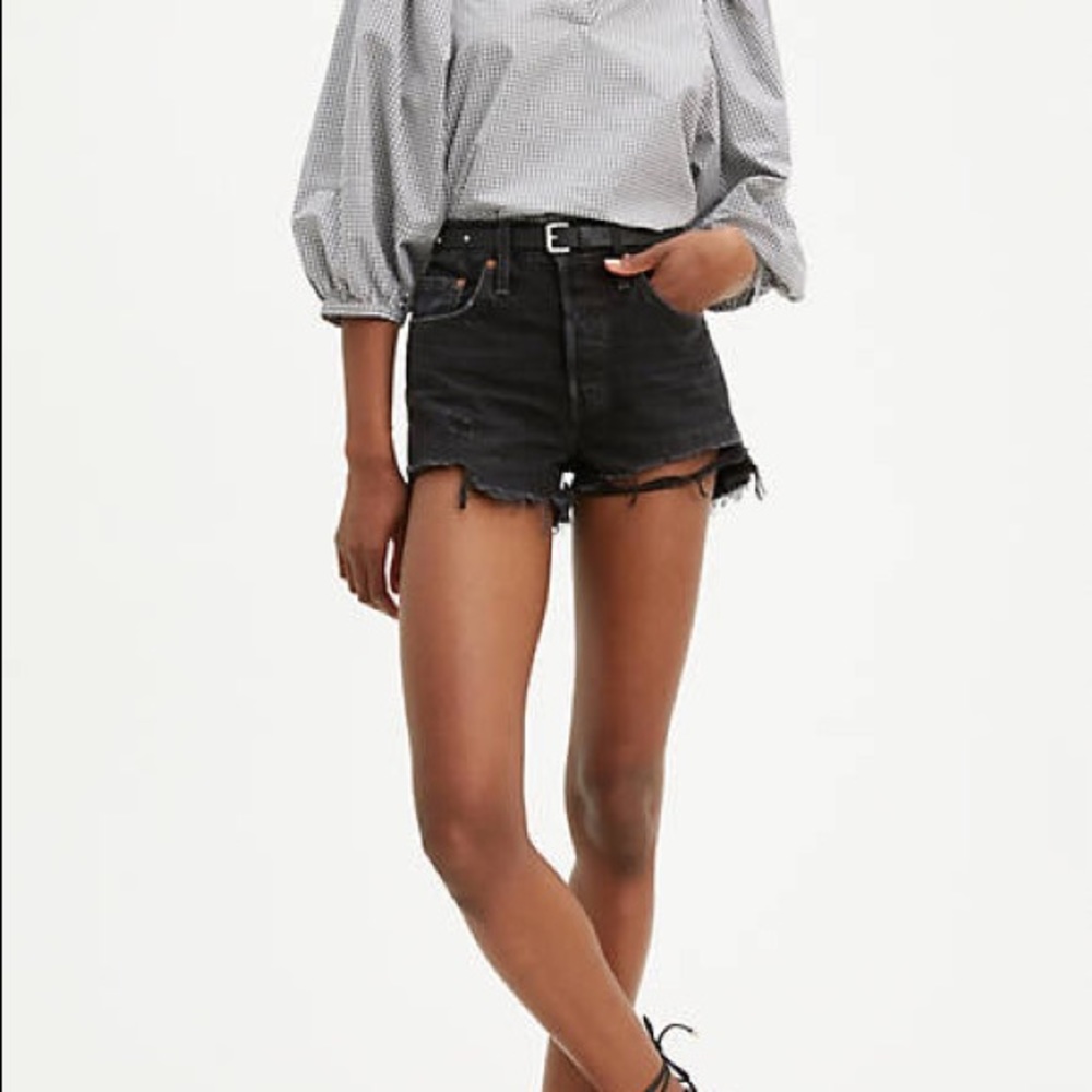 Levi’s Women’s 501 Original High-Rise Black Jean Shorts